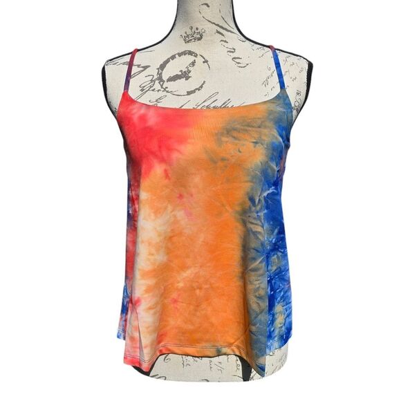 Susana Monaco -1523 NWT Tie Dye Multicolor Orange Blue Tank Top Women's XS - Picture 1 of 10